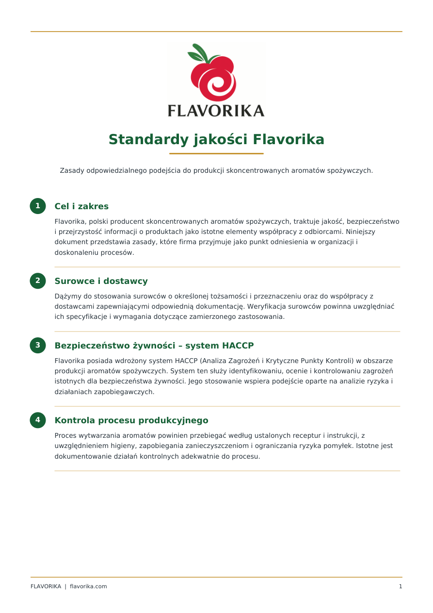 Standardy jakości i HACCP