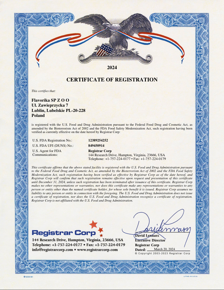 Registrar Corp FDA 2024